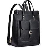 S-ZONE Women Genuine Leather Backpack Purse Retro Top-handle Bags Vintage Totes