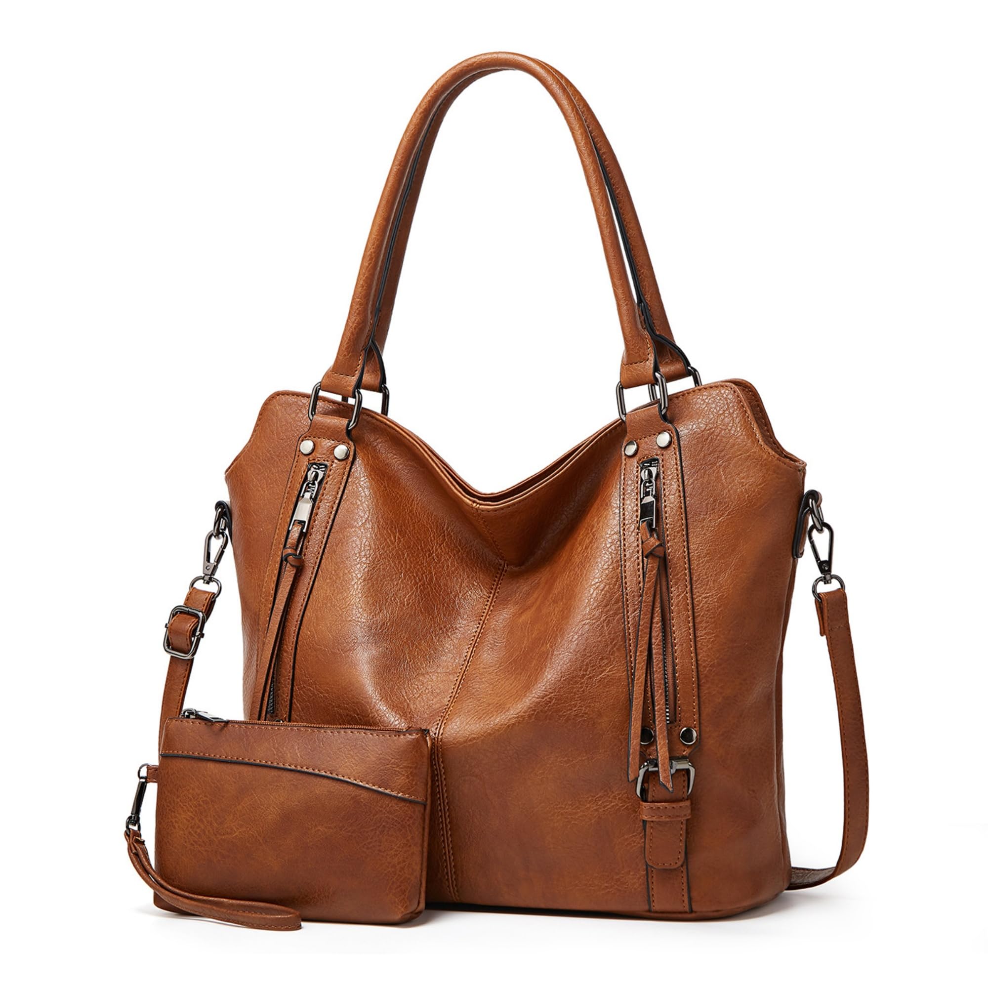 Photo 1 of TANTOMI Tote Handbags for Women Brown Hobo Handbags Purse and Handbags Shoulder Crossbody Bags for Work Travel Everyday