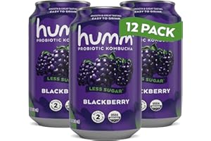 Humm Kombucha Blackberry, Organic, Vegan & GMO Free (12 Pack)