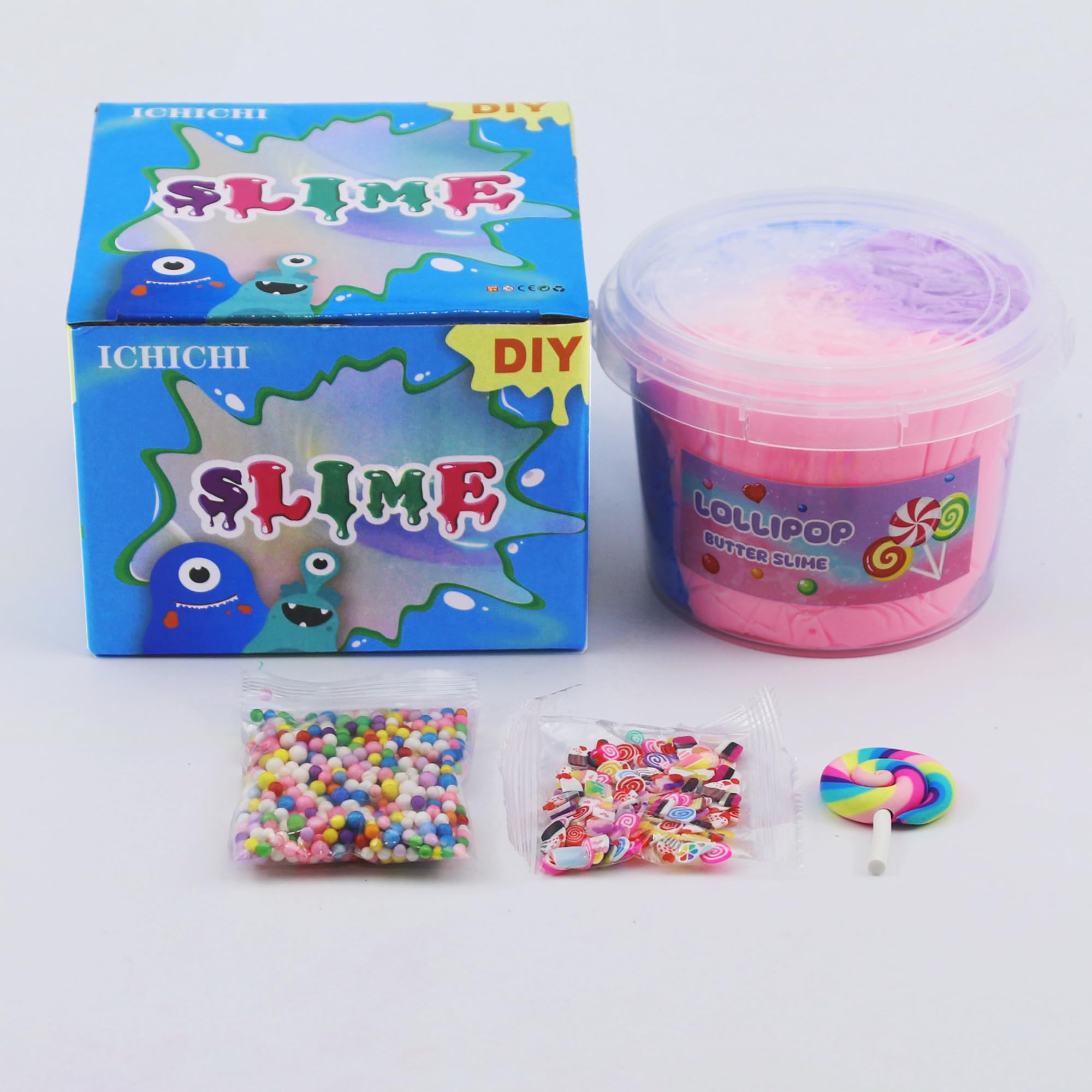 Multicolor Butter Slime,Non-Sticky and Super Soft Scented Purple Slime,Stress Relief Toy(Purple Pink Blue in 1 Pack).