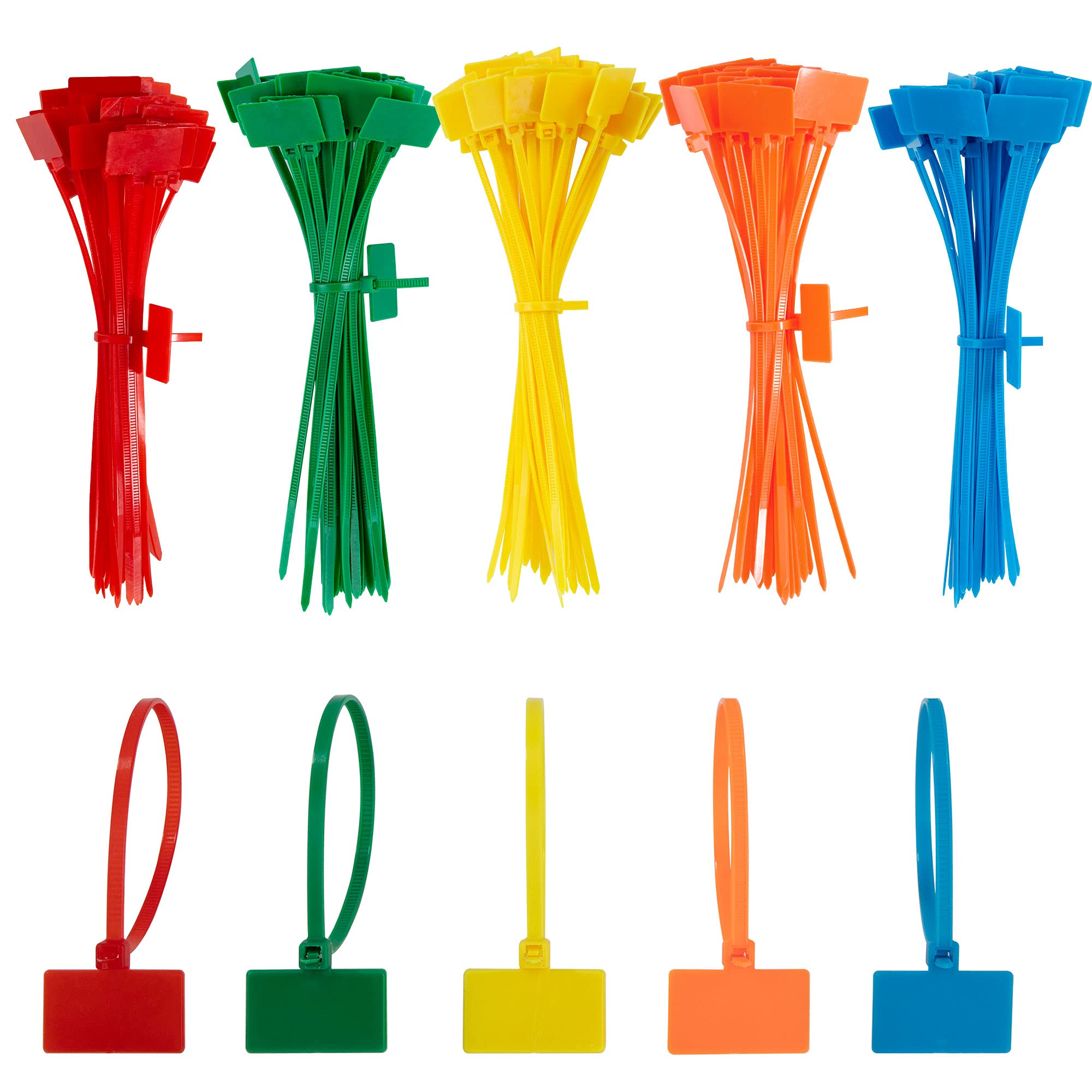 Zip Ties 150 x 3mm Cable Labels Ties Tags Nylon Wrap Self Locking for DIY Home Office Garden Garage and Workshop Multi-Color 250pcs