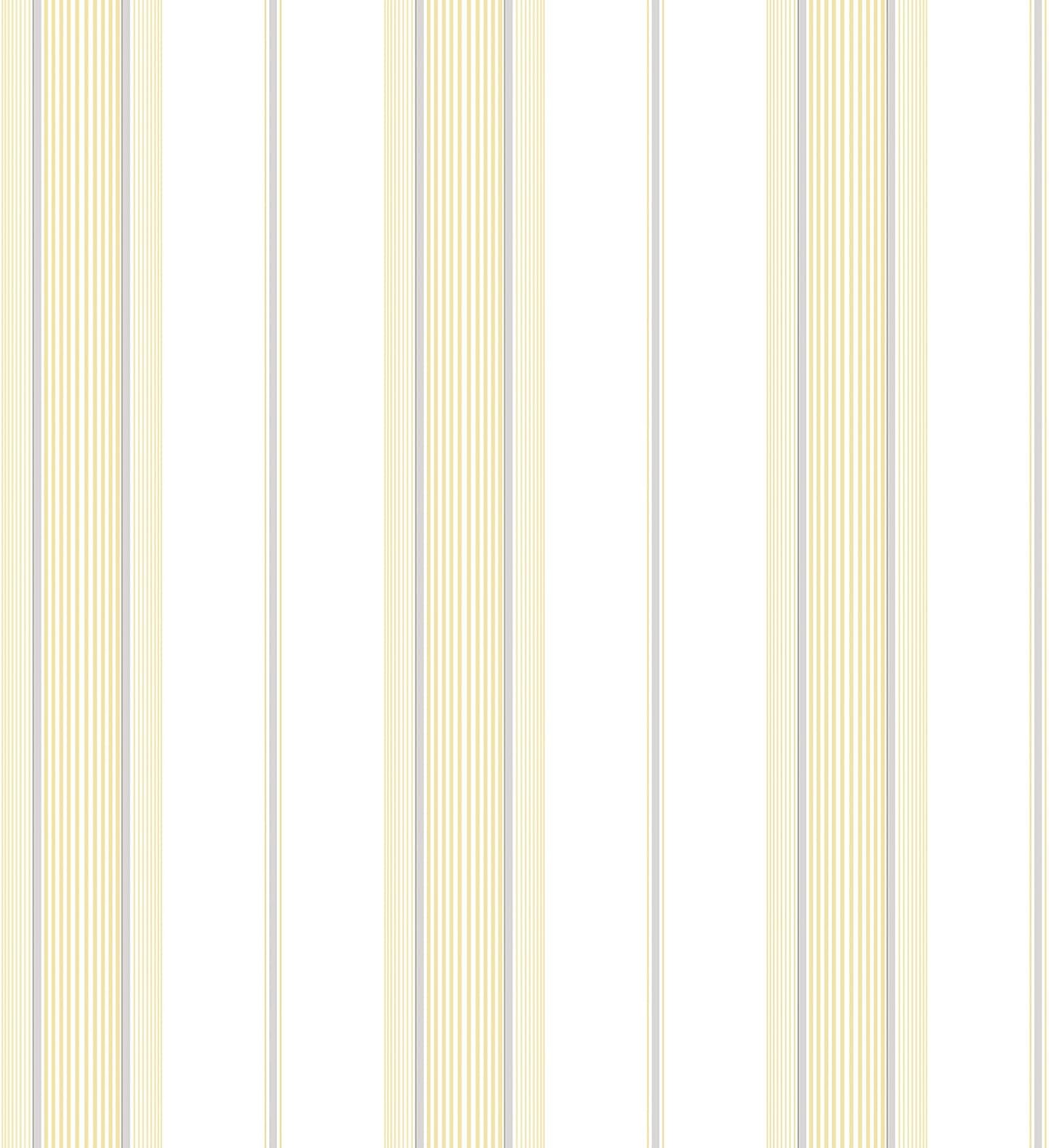 Galerie G67578 Smart Stripes 2, Varied Width Stripes Design Wallpaper, Silver/Yellow/White, 10m x 53cm
