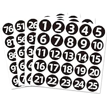 STARLIBOO 1000-Pack Holographic Gold Number Stickers – 0.5" Waterproof Vinyl, Consecutive 0-9, Self-Adhesive, No Residue