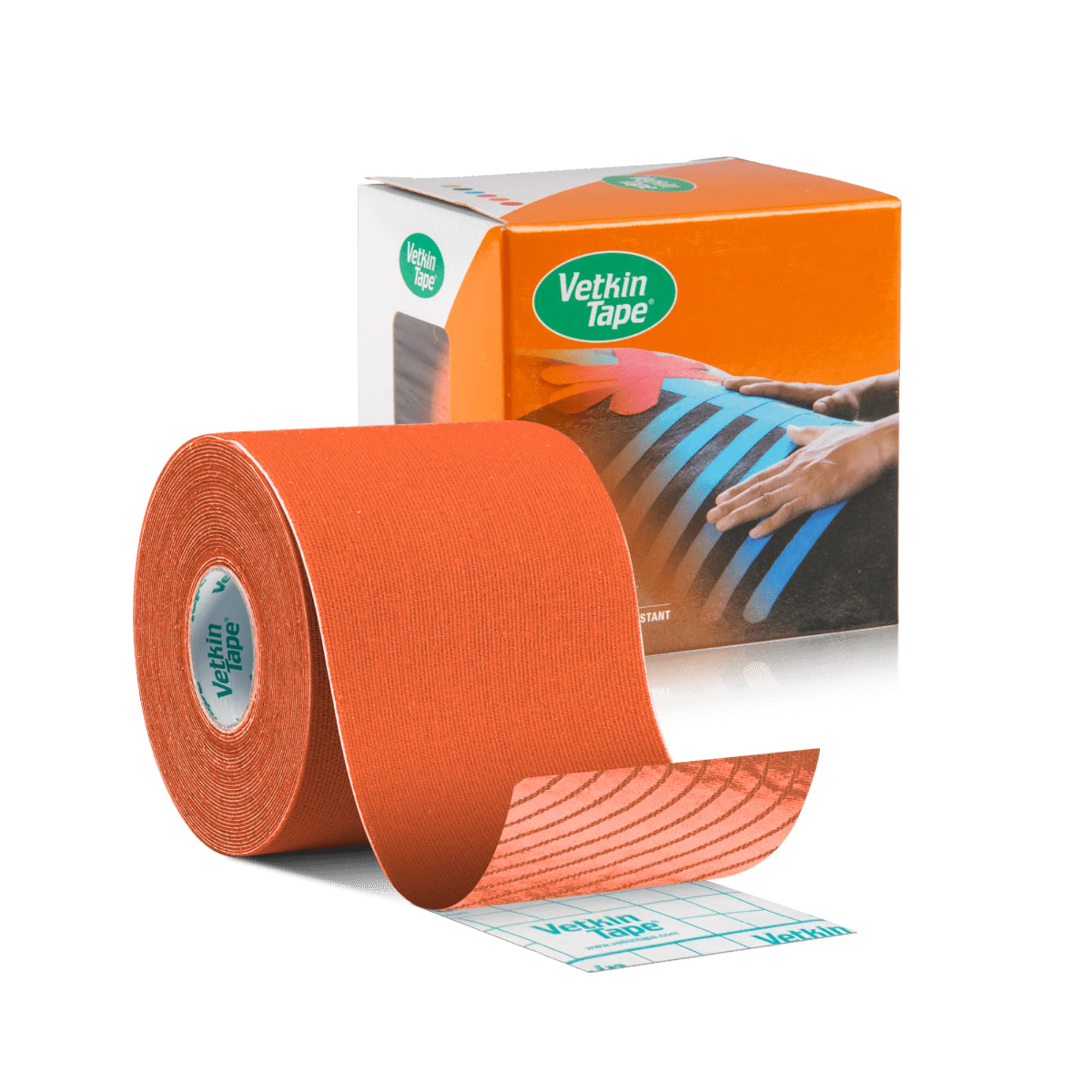 VetkinTape® Veterinary Kinesiology Tape Orange | kinesiology Tape For Horses & Dogs | Equine & Canine Kinesiotape | Latex Free and TÜV Quality Mark Certified Ktape | 6cm-5m | Pack of 1 Roll — image 1