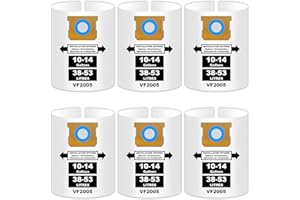 YCUVIN 10-14 Gallon Bags for Shop Vac 10, 12, 14 Gallon, 90662, 90672, Type F, Type I, VF2005, Disposable Replacement Fine Dust Collection Vacuum Filter Bags, Part # 9066233, 6 Pack