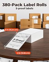 MUNBYN Five-Proof 4x6 Thermal Labels 380 Sheets Waterproof Oil-Proof view 5