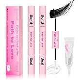Professional Lash Cluster Glue Kit &ndash; 150H Strong Hold Bond &amp; Seal Waterproof Eyelash Glue,Long-Lasting Adhesive for DIY Cluster Lashes,Home Use,Beginners &amp; Pros (Black,3-Pack 2x5ml+5ml+0.24oz)