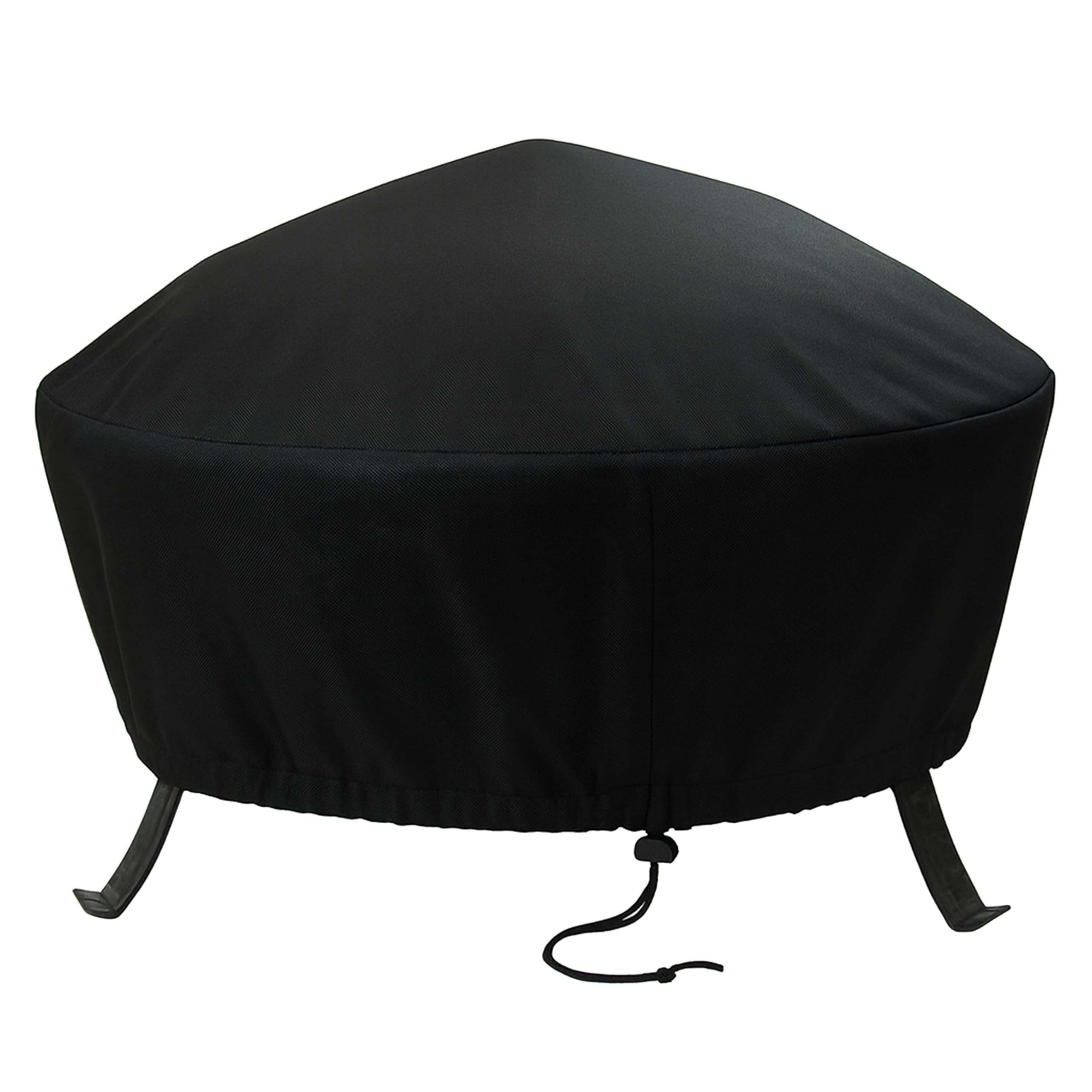 Photo 1 of Sunnydaze Round Outdoor Fire Pit Cover - Heavy-Duty 300D Polyester and PVC with Drawstring Closure - Black - 36-Inch