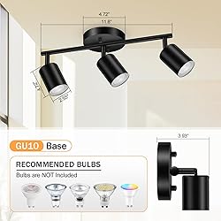 BoostArea LED 3 Light Track Lighting Kit, Black 3