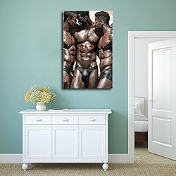 HMLZSJ Nude Muscle Male Torso Portrait Art Gay