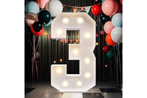 MAGIKIDZ Marquee Numbers, 4FT Marquee Light up Numbers,LED Light Up Number 3 DIY Party decorations, elevate your events with marquee letters 4 feet tall, perfect for Party, Birthday, Baby Shower