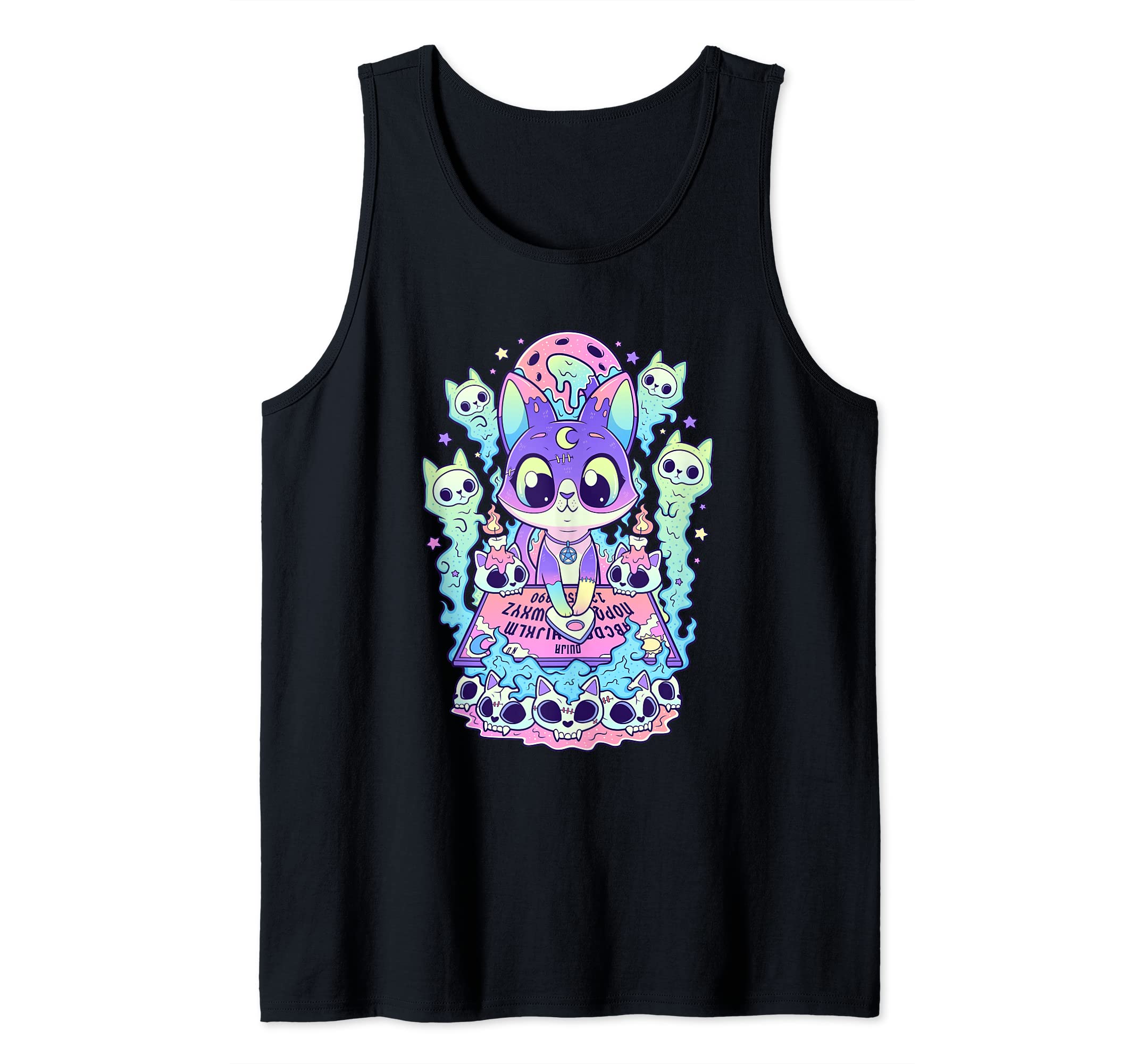 Kawaii Pastel Goth Cute and Creepy Occult Cat Ouija Board Tank Top