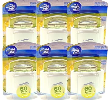 6x Ambi Pur Duftdepot Starter-Set - Set&Refresh Lufterfrischer Citrus - 5.5ml (FEBREZE NACHFOLGER)