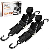 WELLUCK Boat Trailer Transom Tie Downs Straps 1200 LBS, 2" x 4' Adjustable Boat Buckle Transom Tie Downs to Trailer, Marine, Jet ski, Pontoon, with Quick Release Buckle &amp; Anti-Scratch Hooks