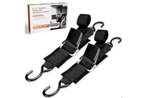 WELLUCK Boat Trailer Transom Tie Downs Straps 1200 LBS, 2" x 4' Adjustable Boat Buckle Transom Tie Downs to Trailer, Marine, 