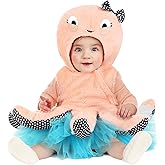 Premium Infant Bubble Octopus Costume, Salmon Color Hooded Suit