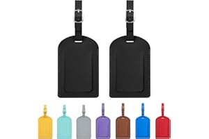 jealkip Luggage Tags for Suitcase Travel Bag Labels Privacy Protection Luggage Tag for Baggage PVC Baggage ID Label Tags Black