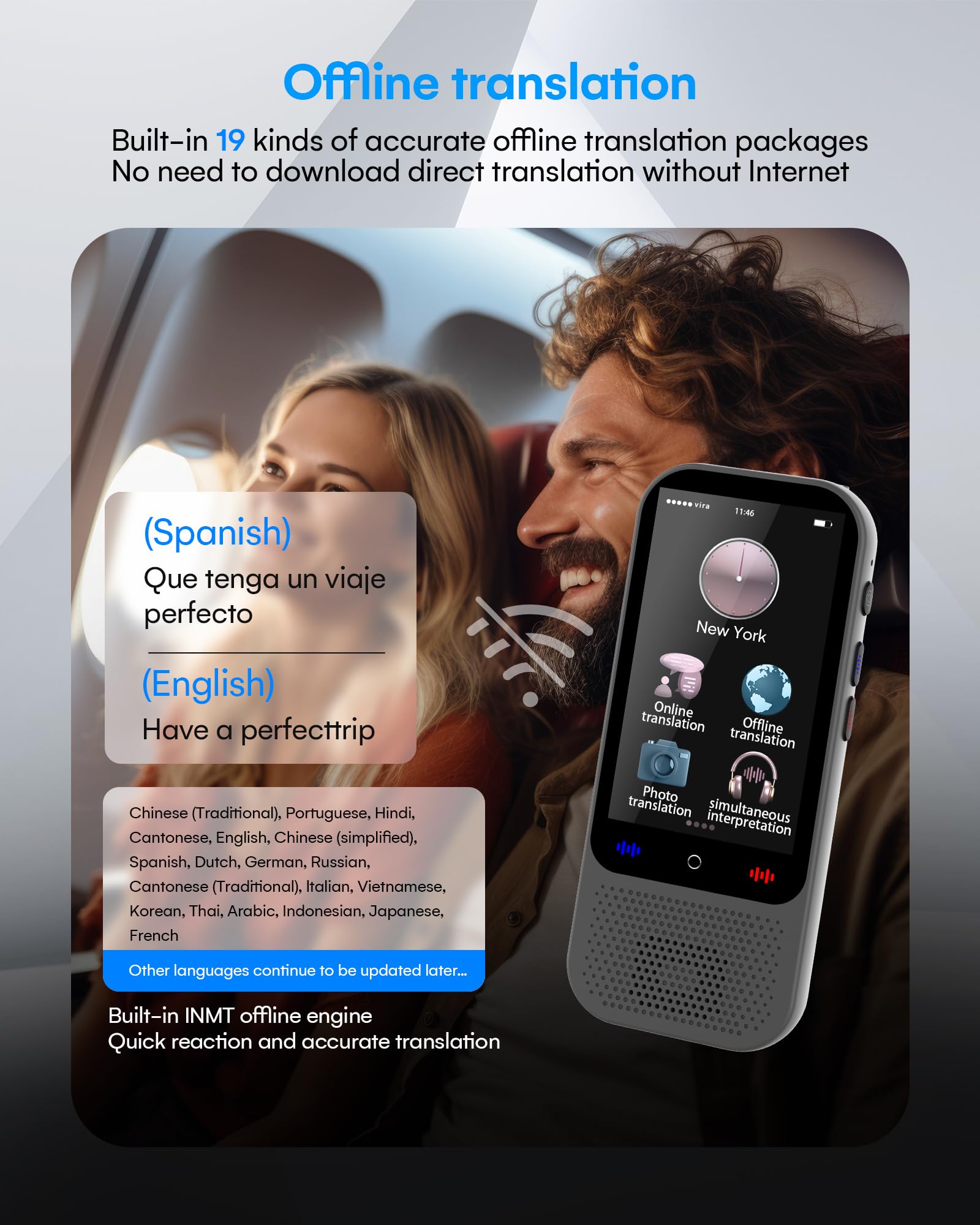 Language Translator Device No WiFi Needed, Upgraded S80 Pro Ai ChatGpt PortableTranslator with 138 Languages, Real-Time Two-Way Voice Offline/Photo/Translation Device for Travel Business Learning