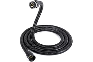 KINSE Kink Free Shower Hose, 71" Shower Hose Extra Long For Handheld Shower Head Hose, Flexible Shower Hose Replacement With Brass Insert And Integral Rubber Ring - Sturdy & Anti-Leakage(Matt Black)