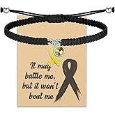 HOLLP Childhood Cancer Awareness Braided Rope Bracelet Yellow Ribbon Jewels Bone Cancer Awareness Bracelet Cancer Warrior Gift With Card