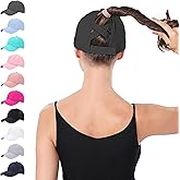 New Upgraded Women Criss Cross Hat High Ponytail Baseball Caps Adjustable High Messy Bun Ponycap Trucker Hats