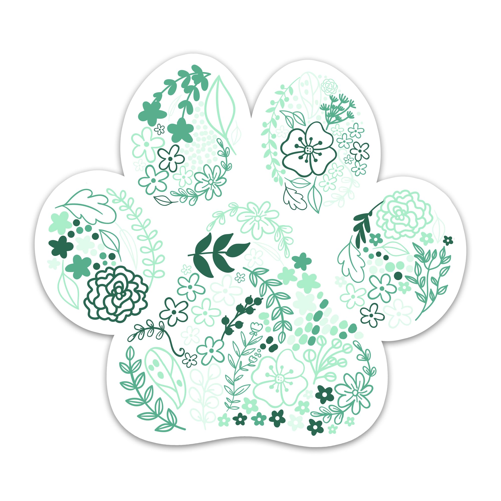 Photo 1 of (3PCs) Flower Dog Paw Sticker, Green Floral Paw Decals Waterproof Vinyl Stickers for Laptop Water Bottle Tumbler Notebook Scrapbook Phone Case, Cute Dog Lovers Stickers (3 Inches)*FACTORY SEALED*