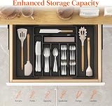 Lifewit Extendable Cutlery Drawer Organizer 9 Compartment 33-57cm Black view 4