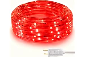 Areful Red Rope Lights, 16.4ft Waterproof Strip Light, Indoor Outdoor Decorative Lighting for Home Christmas Holiday Garden Patio Party