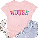 SUWATOIN Women's Nurse Shirts Funny Nurse Life Short Sleeve T-Shirt Top