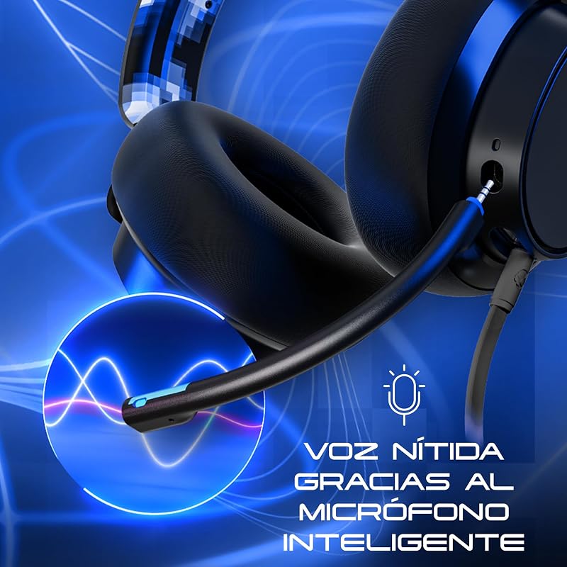 Skullcandy SLYR Pro Over-Ear Multiplatform Wired Gaming Headset, com perceção de som aprimorada, microfone AI, compatível com Xbox PlayStation e PC - Azul