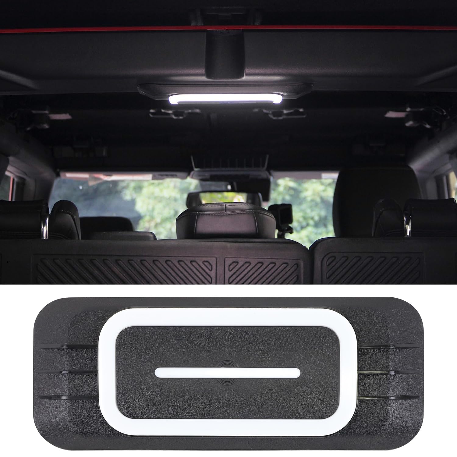 Photo 1 of EVGoXMods Rear Ceiling Lights Compatible with 2021-2025 Ford Bronco 4 Door Touch LED Roof Reading Lights Dome Trunk Cargo Lamp Interior Accessories