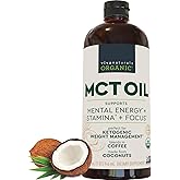 Viva Naturals Organic MCT Oil, 32 fl oz – MCT Oil for Coffee, USDA Organic, Non-GMO, Paleo Certified & Keto Friendly, Supports Energy & Mental Clarity