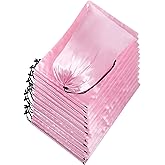 PALTERWEAR Smooth Satin Bags with Drawstring and Toggle for Delicate Items - Lingerie, Wigs, Shoes, Silk (Pink, 10 x 15 inch - 12 pack)