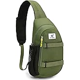 SKYSPER Sling Bag Anti-Theft RFID Crossbody Bag Travel Cross Body Backpack Shoulder Hiking Sling Daypack(Armygreen)