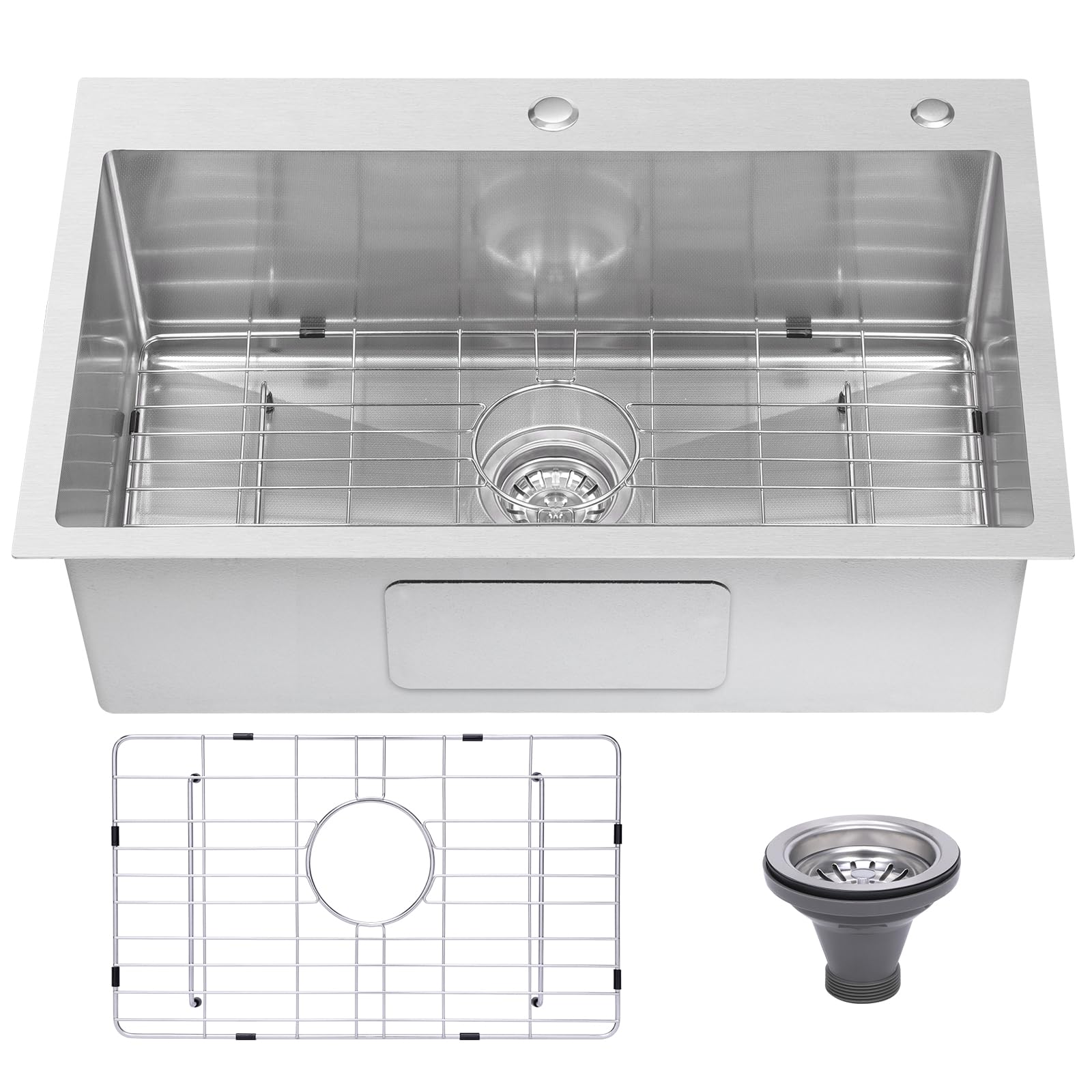 Photo 1 of Beleeb Kitchen Sink, Drop-In Stainless Steel Sinks, 3D Embossed Surface Finish Top Mount with Accessories (28" x 18")