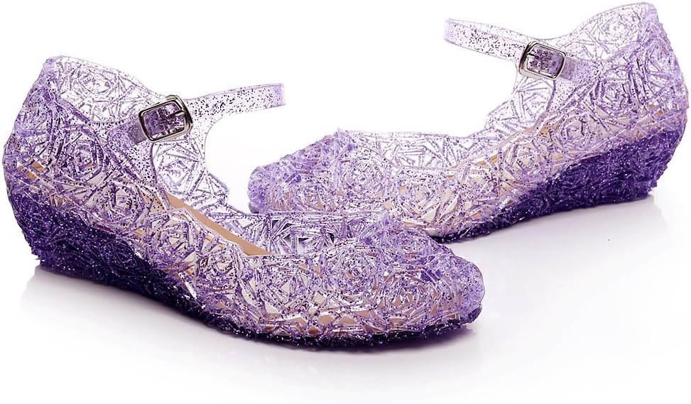 Jelly Sandal for Girls Princess Girls' Sparkle with LED Light Dress Up Cosplay Heel Jelly Shoes Size