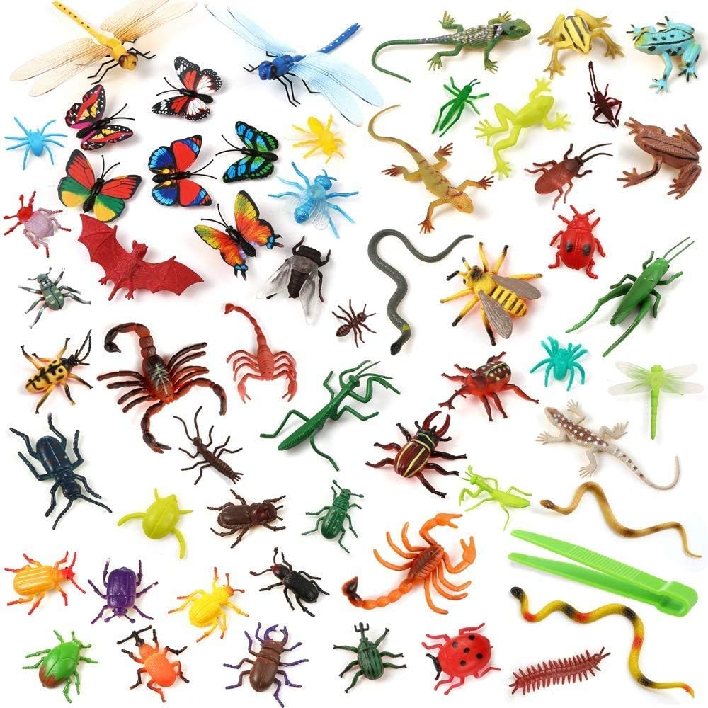 Auihiay 58 Pieces Plastic Insects Toys 