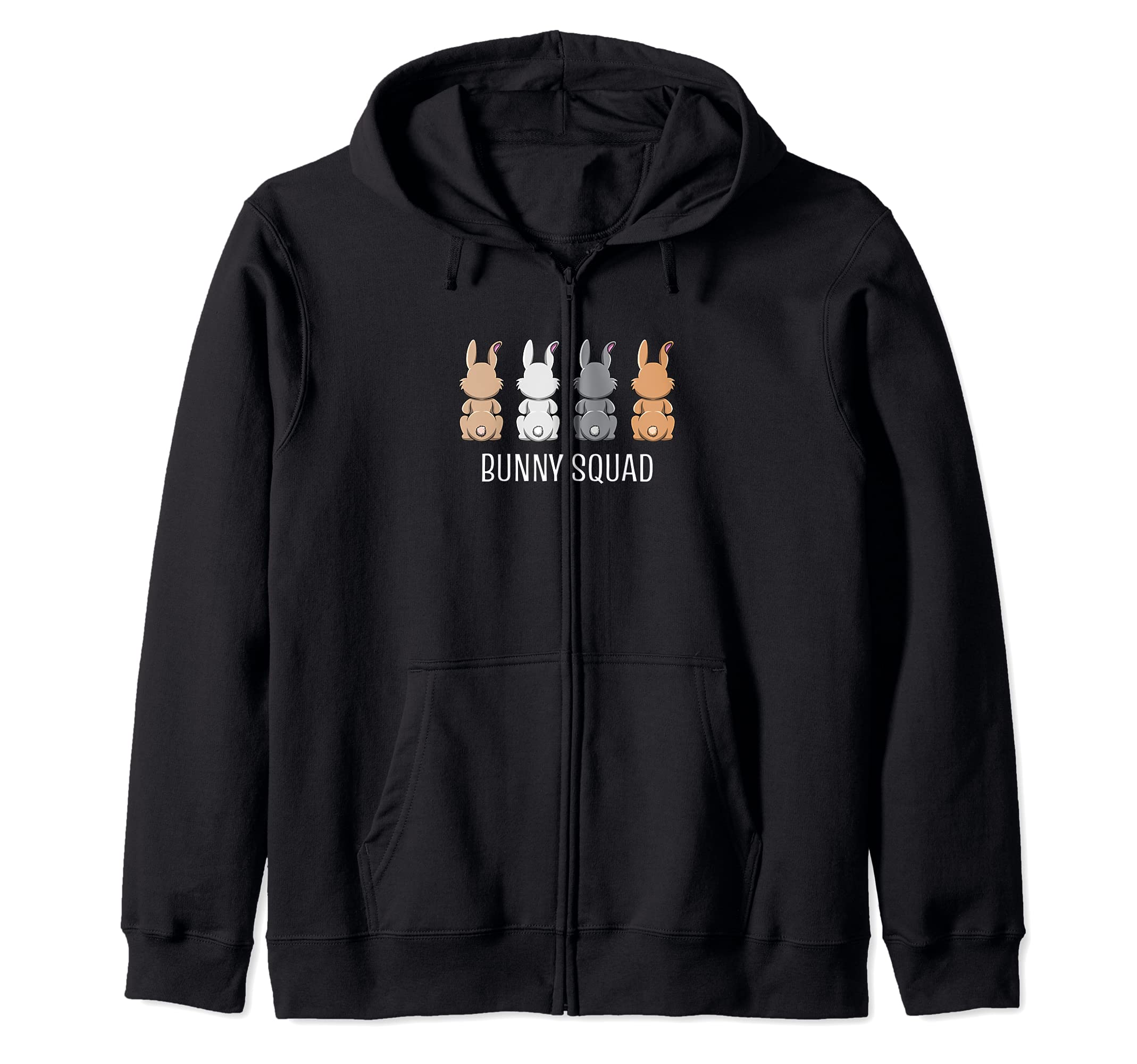 Bunny Squad Ironic Rabit Team Pet Zip Hoodie