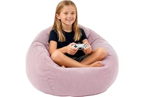 LPMOERA Bean Bag Chair Memory Foam Bean Bag Chairs for Kids/Teens with Filling Round Kids Bean Bag Chair for Living Room Bedr