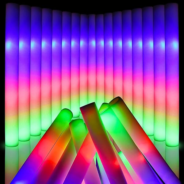 WELLENT 130 PCS LED FOAM GLOW STICKS BULK,...