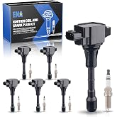 ENA Set of 6 Iridium Spark Plug and 6 Ignition Coil Pack Compatible with Nissan Infiniti Maxima Murano Pathfinder Quest Altima Q50 QX60 FX35 3.5L V6 Replacement for UF550