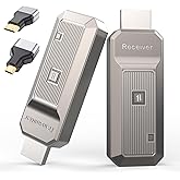 Wireless HDMI Transmitter and Receiver, 165Ft 4K Decode 1080P Output Plug & Play Wireless HDMI, Easy Setup 2.4G/5G Portable Hdmi Extender for TV/Projector/PC/Conference