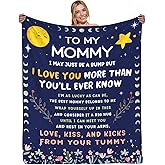 Mom to Be Gifts for Mothers Day, Valentines Day Gifts for Her, Pregnancy Gift, First Time Mom Gift, Flannel Soft Blankets and Throws for New Mommy 50x60in