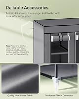 SONGMICS Fabric Wardrobe Portable Closet with 12 Compartments Grey LSF03G view 5