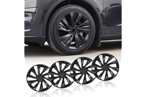 Klutchtech Model Y Wheel Covers 19 inch Juniper Crossflow 2025 2026,19" Hurricane Matte Black Wheel Hubcaps Compatible with Tesla Model Y Accessories 2025 2026 (Refreshed Juniper Only 4PCS)
