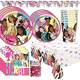 Barbie Birthday Party Supplies including Barbie Party Decorations and Barbie Plates and Tableware for 16 Guests for your Barbie Birthday Party complete with Barbie Party Supplies