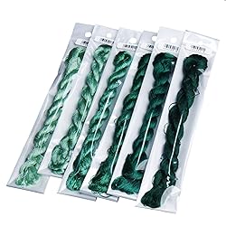 MINGGUXIUYI Natural Silk Thread – 6 Green