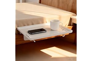 WUTONGPATH Bedside Shelf for Clip On Bed Side Tray for Loft Plastic Bedside Nightstand for College Dorm Top Bunk and Bedroom,