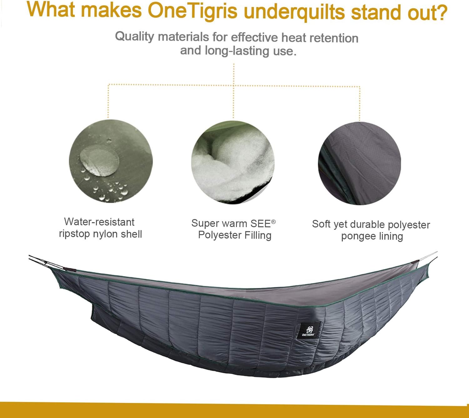 Shield Cradle Double Hammock Underquilt, 3 Seasons, Essential