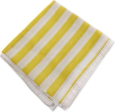 Amazon Co Jp 黄色の白い色合いのネット 6ピンの縁取りの絶縁されたバルコニーの日焼け止めネットの園芸植物の花の暗号化網 9サイズが利用可能 色 Yellow And White サイズ さいず 4 6m ホーム キッチン